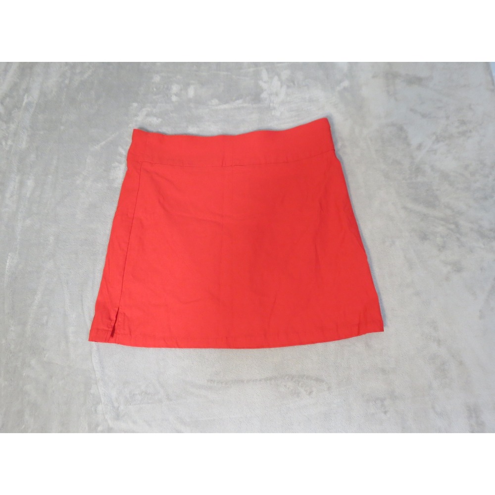 Rafaella Skort Womens XL Red Pull On Activewear Viscose Blend Solid Side Slit